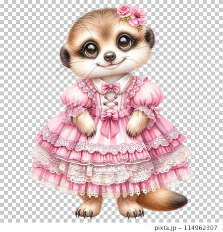 貓鼬與粉紅絲帶 114962307