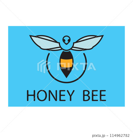 bee logo illustrations design icon 114962782