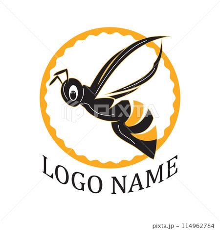 bee logo illustrations design icon 114962784