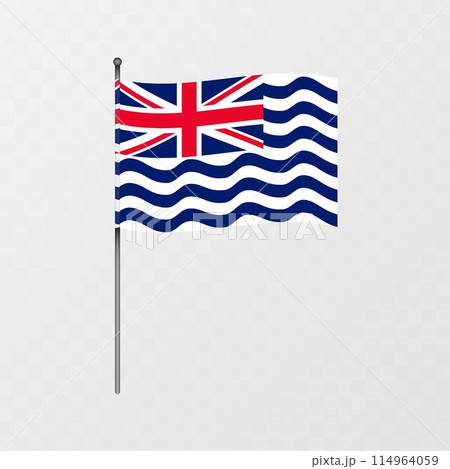 British Indian Ocean Territory national flag on flagpole. Vector illustration. 114964059