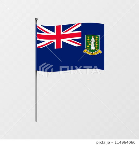 British Virgin Islands national flag on flagpole. Vector illustration. British Virgin Islands national flag on flagpole. Vector illustration. 114964060