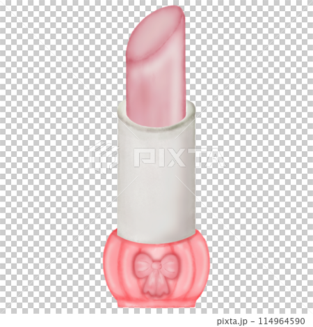 Pink lipstick hand drawn modern trendy design lips makeup icon for app and web 114964590