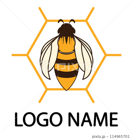 bee logo illustrations design icon 114965701