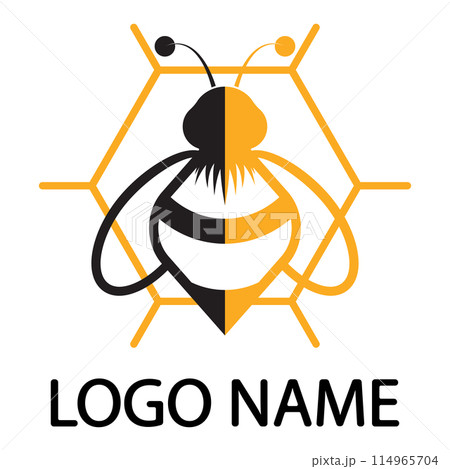 bee logo illustrations design icon 114965704