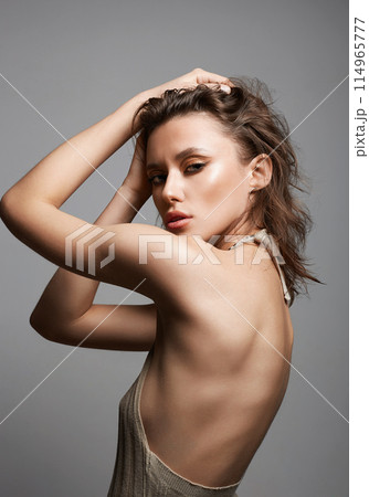 beautiful sexy girl with make-up. pretty young woman beautiful sexy girl with make-up. pretty young woman 114965777