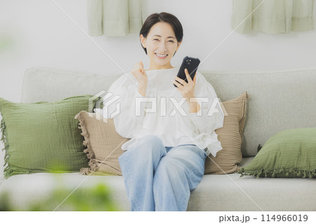 スマホを見る女性 スマホを見る女性 114966019