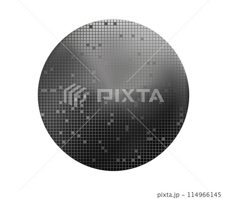 Gray silicone poly crystalline wafer with microchips and empty cells 114966145