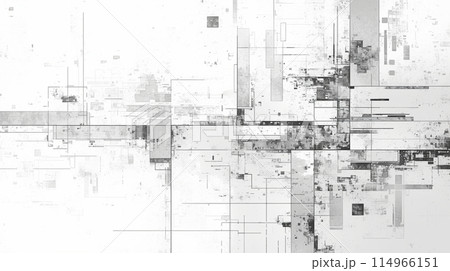 グリッド背景：直交する線で形成された格子状のパターンで、整然とした印象を与える