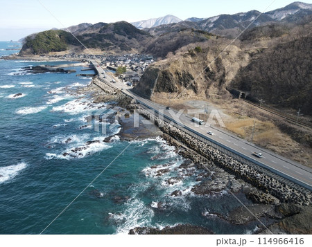 日本海の海岸線と磯 日本海の海岸線と磯 114966416