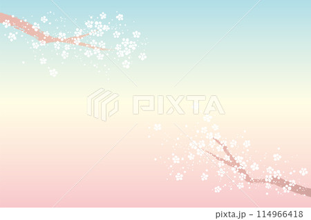 小花のような雪と枝の背景 114966418