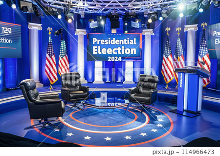 Debates during the presidential election in television studio 114966473