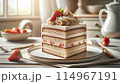 ナチュラルテイストのキッチンといちごのケーキ 114967191