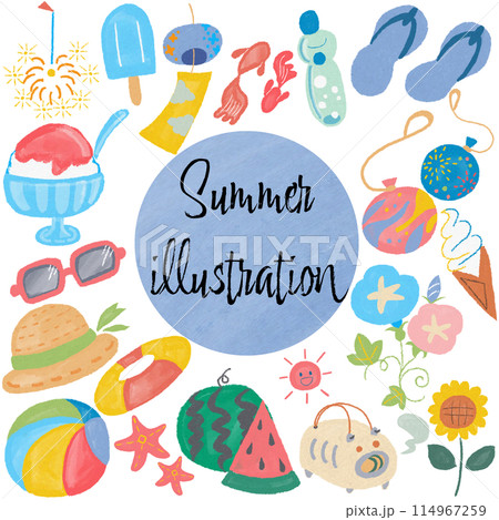 日本の夏、風物詩のイラスト集 日本の夏、風物詩のイラスト集 114967259