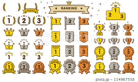 ベクターのランキングアイコンセット ベクターのランキングアイコンセット 114967558