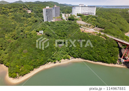的矢湾大橋（ドローンによる空撮） 114967881