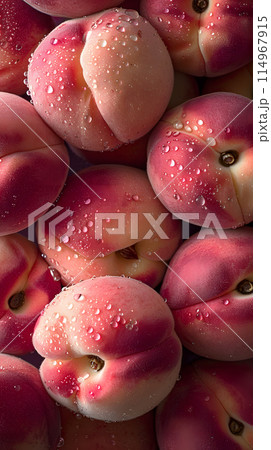 新鮮な桃のイメージ写真	 114967915