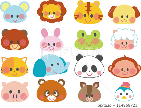 動物達の顔のイラスト素材集 動物達の顔のイラスト素材集 114968723