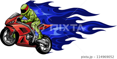 sportbike racer riding fast vector illustration design sportbike racer riding fast vector illustration design 114969052