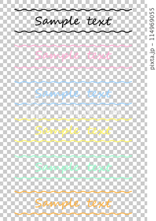 Simple decorative set illustrations of wavy lines 114969055