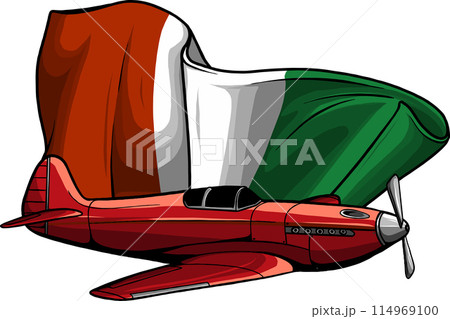 Vector illustration of old fighter plane design 114969100