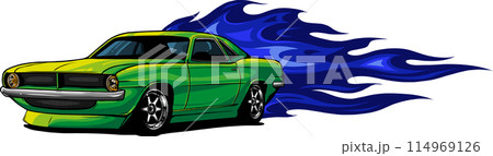 hand draw of Muscle car vector illustration design 114969126