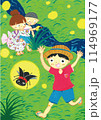 ホタルを眺める子供たちのイラスト 114969177