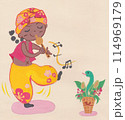 蛇を操る少年のイラスト 114969179