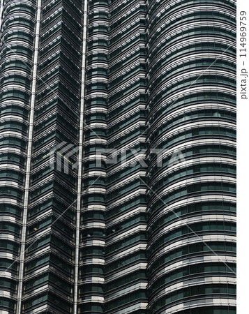 May 25, 2024. Kuala Lumpur, Malaysia. Petronas skyscrapers. Modern construction of Twin towers in center. 114969759