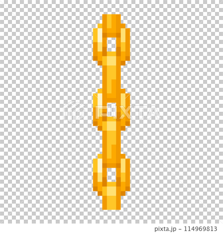 繋げる金のチェーンのピクセルイラストレーション 114969813