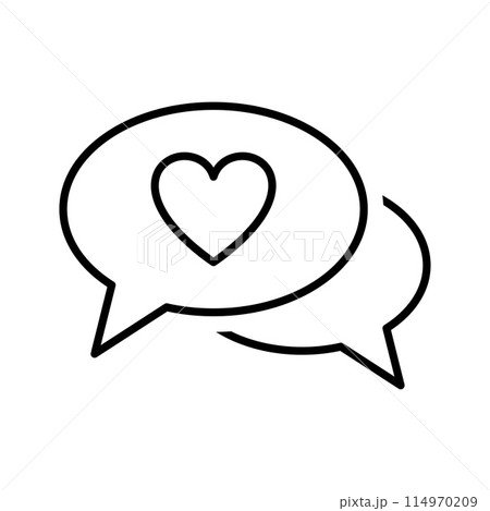 Speech bubbles with hearts. Messenger conversation. Love message concept. Speech bubbles with hearts. Messenger conversation. Love message concept. 114970209