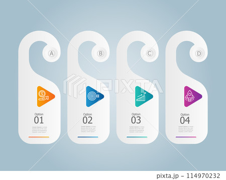 4 steps colorful infographics for report presentation template background 114970232