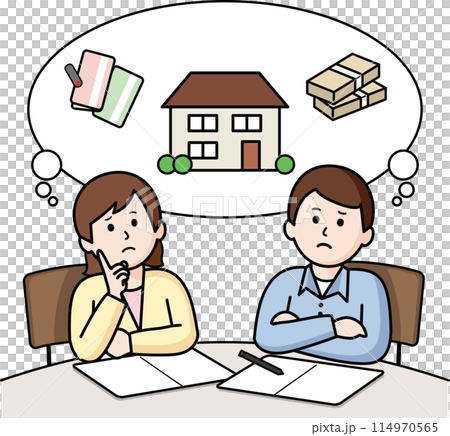 Men and women thinking about inheritance 114970565