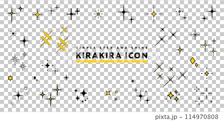 シンプルな星とキラキラのアイコンセット 114970808