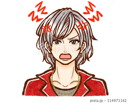 イケメン銀髪ホスト系大人男性のイラスト素材3 114971182