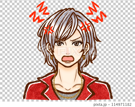イケメン銀髪ホスト系大人男性のイラスト素材3 114971182