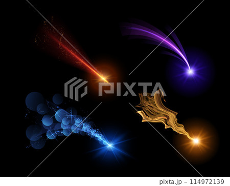 Celestial shooting stars vector set Celestial shooting stars vector set 114972139
