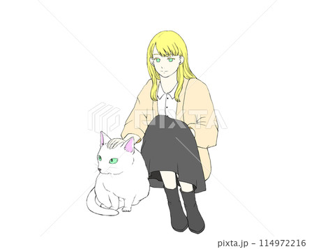 白猫と女性① 114972216