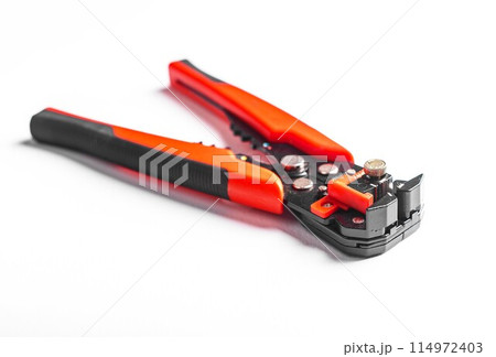 Tool equipment, steel metal repair pliers, white stripper stripping object. Wire industry instrument 114972403