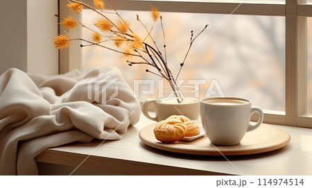 breakfast on a chilly autumn morning 114974514