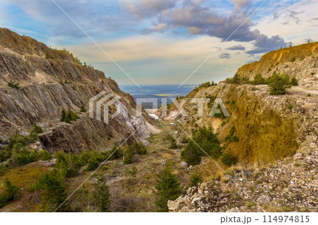 Excavation of an old mine in Polish mountains 114974815