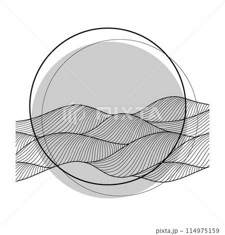 Card design with waves. Background with sea, river or water texture. 114975159
