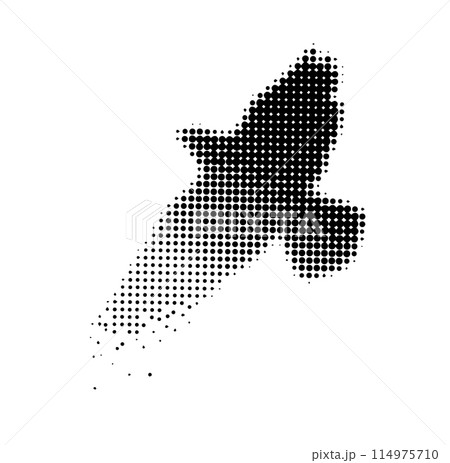 Black flying bird of dots. Vector illustration . Freedom concept. For print,t-shirts, tattoo. A symbol of peace . Liberty symbol 114975710