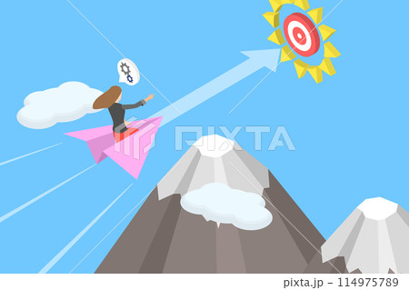3D Isometric Flat Vector Illustration of Motivation, Optimism and Mindset Power 3D Isometric Flat Vector Illustration of Motivation, Optimism and Mindset Power 114975789