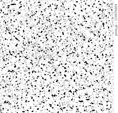Small ink splatters on white background. Vector seamless pattern with black blotches on rough worn surface. Small ink splatters on white background. Vector seamless pattern with black blotches on rough worn surface. 114976804