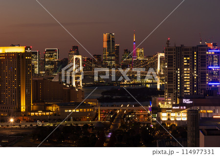 東京夜景 テレコムセンター展望室からの夜景 東京夜景 テレコムセンター展望室からの夜景 114977331