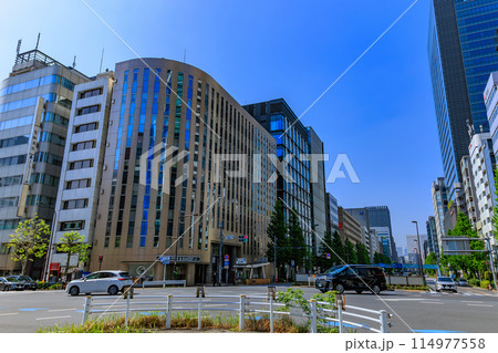 東京　中央区　日本橋　江戸橋一丁目付近の都市風景 114977558