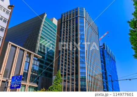 東京　中央区　日本橋　江戸橋一丁目付近の都市風景 114977601
