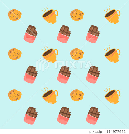 Chocolate bar square sweet pattern  114977621