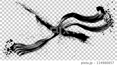 鳥 手書きの毛筆イラスト 鳥 手書きの毛筆イラスト 114980857