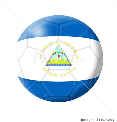 Nicaragua soccer ball football 3d illustration Nicaragua soccer ball football 3d illustration 114981895